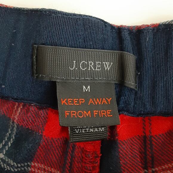 J Crew Flannel Pajamas Cotton Red Tartan Plaid Long Sleeve PJs Adult M Christmas - Picture 7 of 16